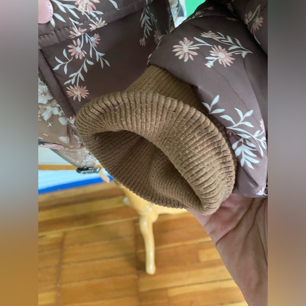 American Eagle Quilted Floral Patchwork Brown Pin… - image 4